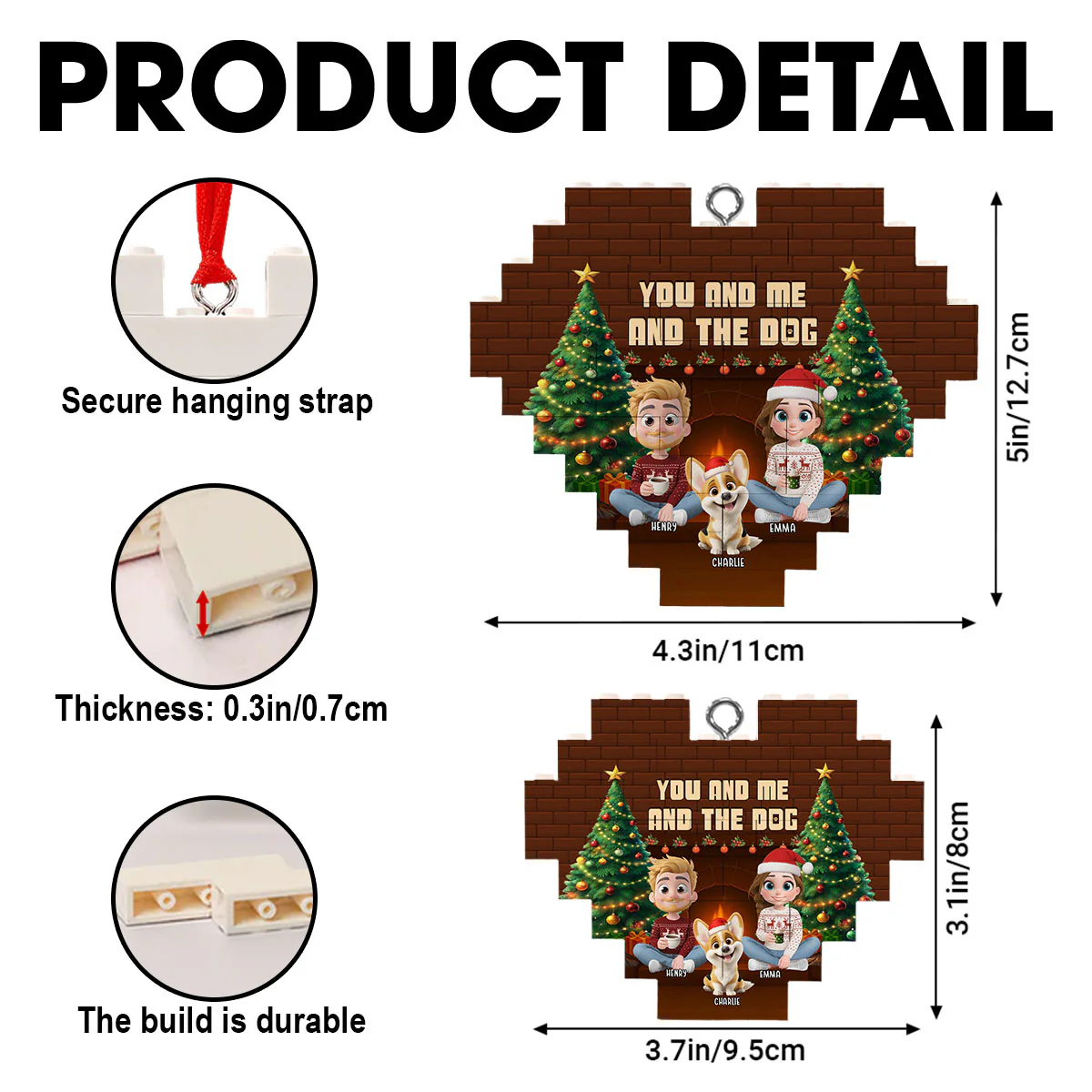 This Is Us Through Time - Personalized Custom 3D Effect Heart Puzzle Ornament - Image 6