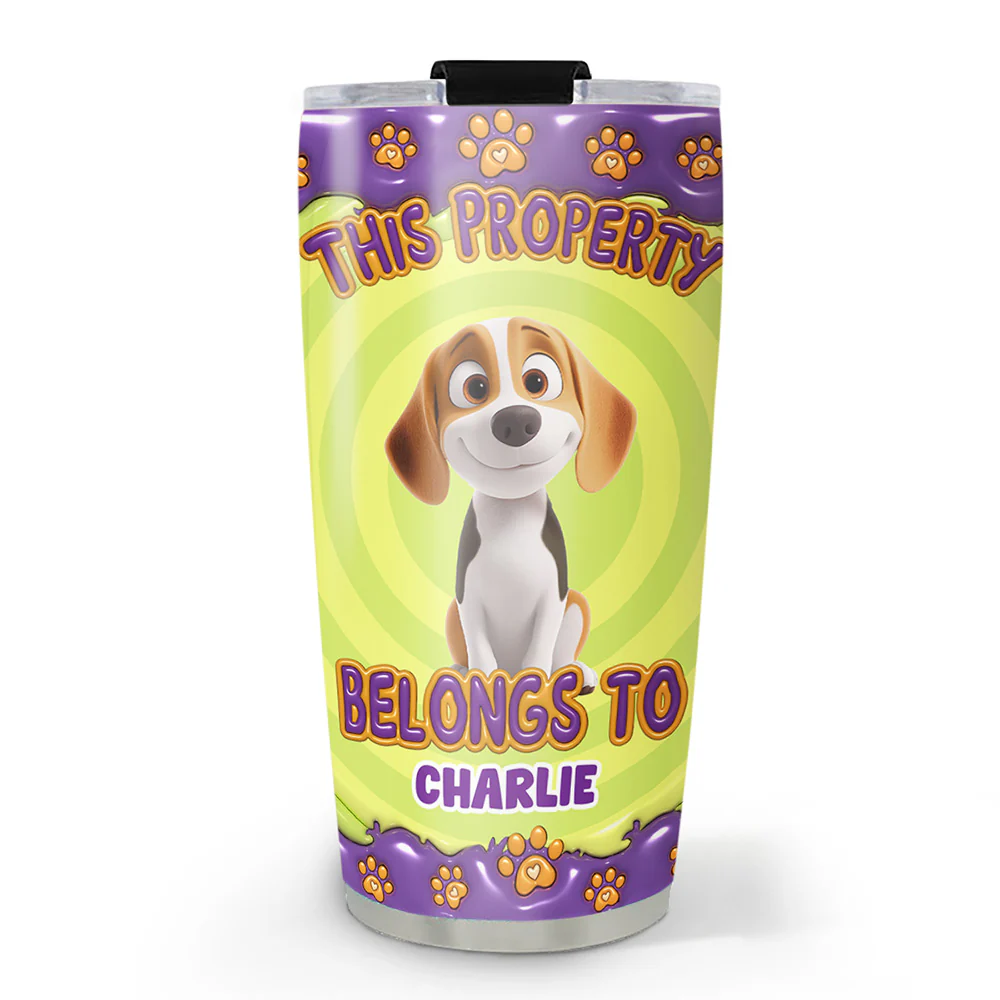 This Property Belongs To Dogs Cartoon - Personalized Custom 3D Inflated Effect Tumbler