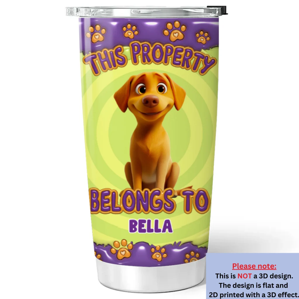 This Property Belongs To Dogs Cartoon - Personalized Custom 3D Inflated Effect Tumbler - Image 6