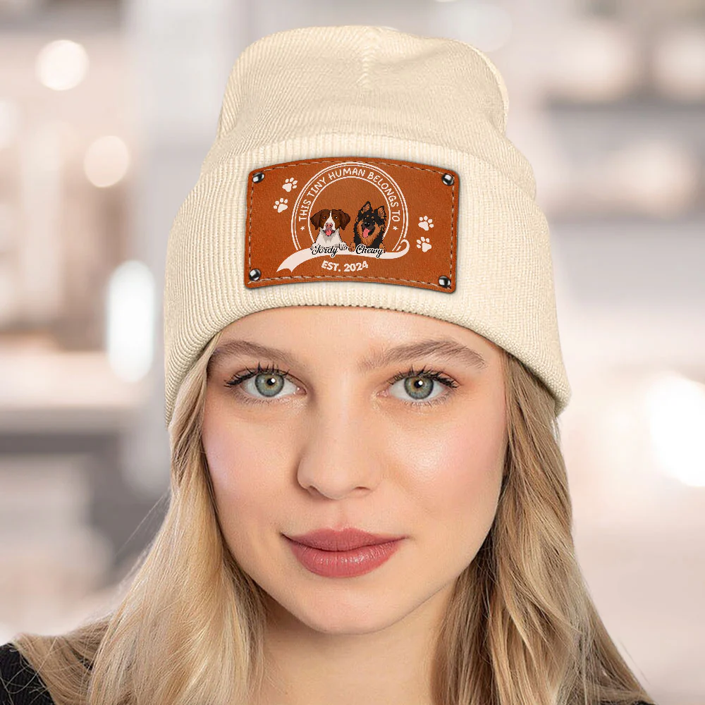 This Tiny Human Belongs To - Personalized Custom Beanie - Image 4