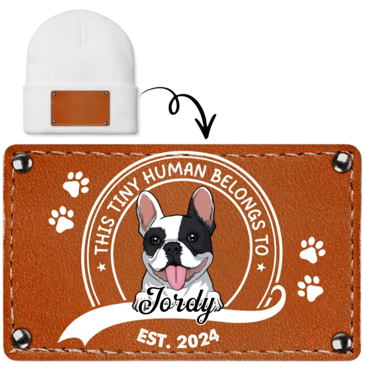 This Tiny Human Belongs To - Personalized Custom Beanie - Image 5