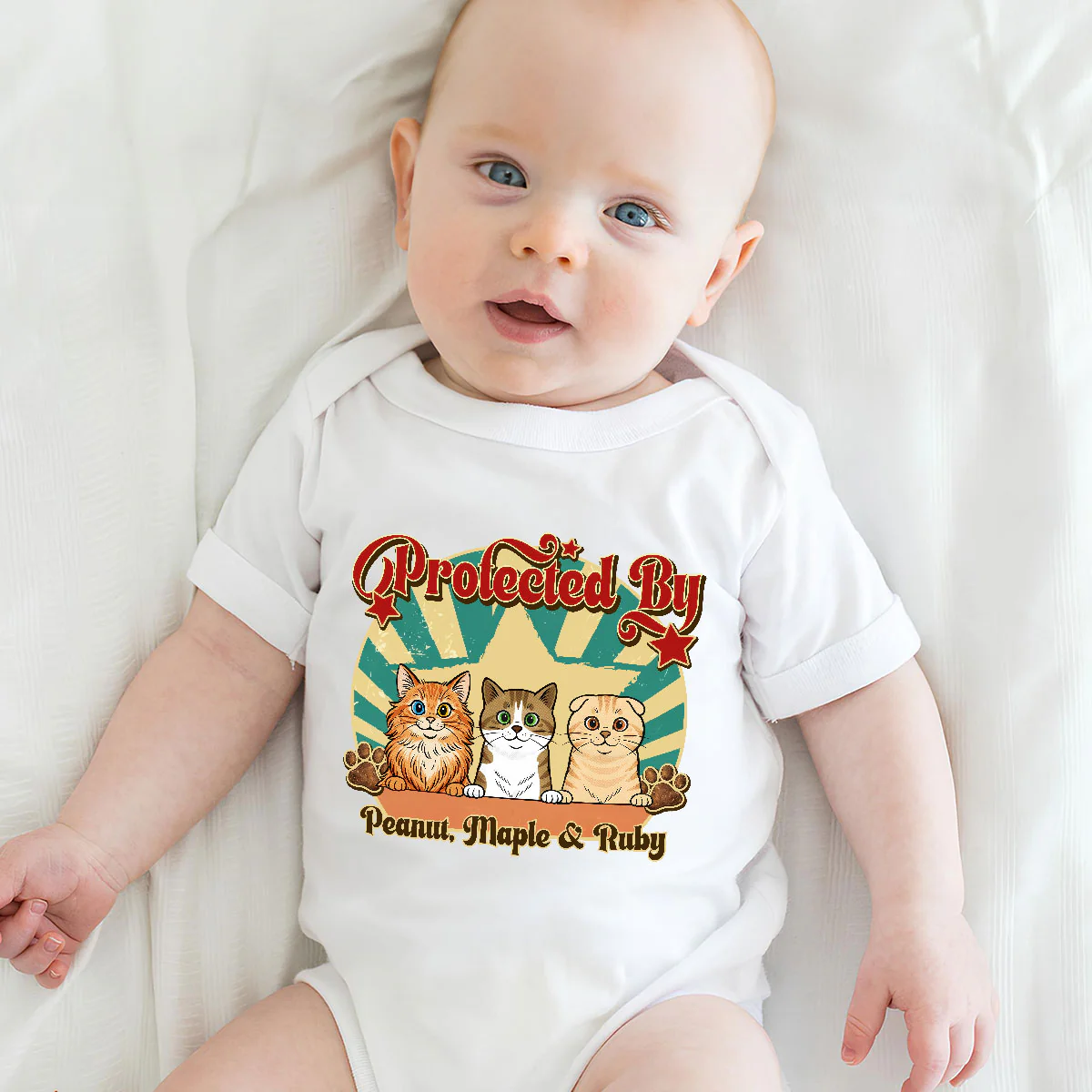 This Tiny Human Is Mine Cat Version - Personalized Custom Baby Onesie - Image 4
