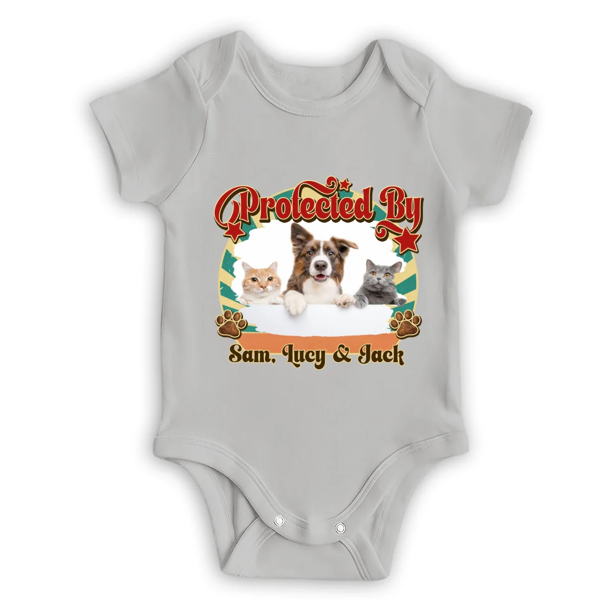 This Tiny Human Is Mine Pet Version Photo - Personalized Custom Baby Onesie - Image 7