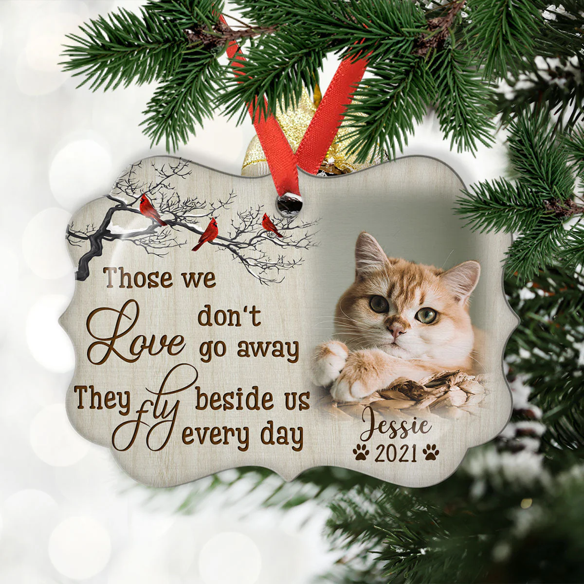 Those We Love Don't Go Away - Personalized Custom Aluminum Ornament - Image 3