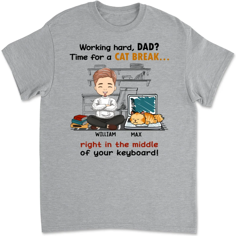 Time For Cat Break - Personalized Custom Unisex T-shirt - Image 6
