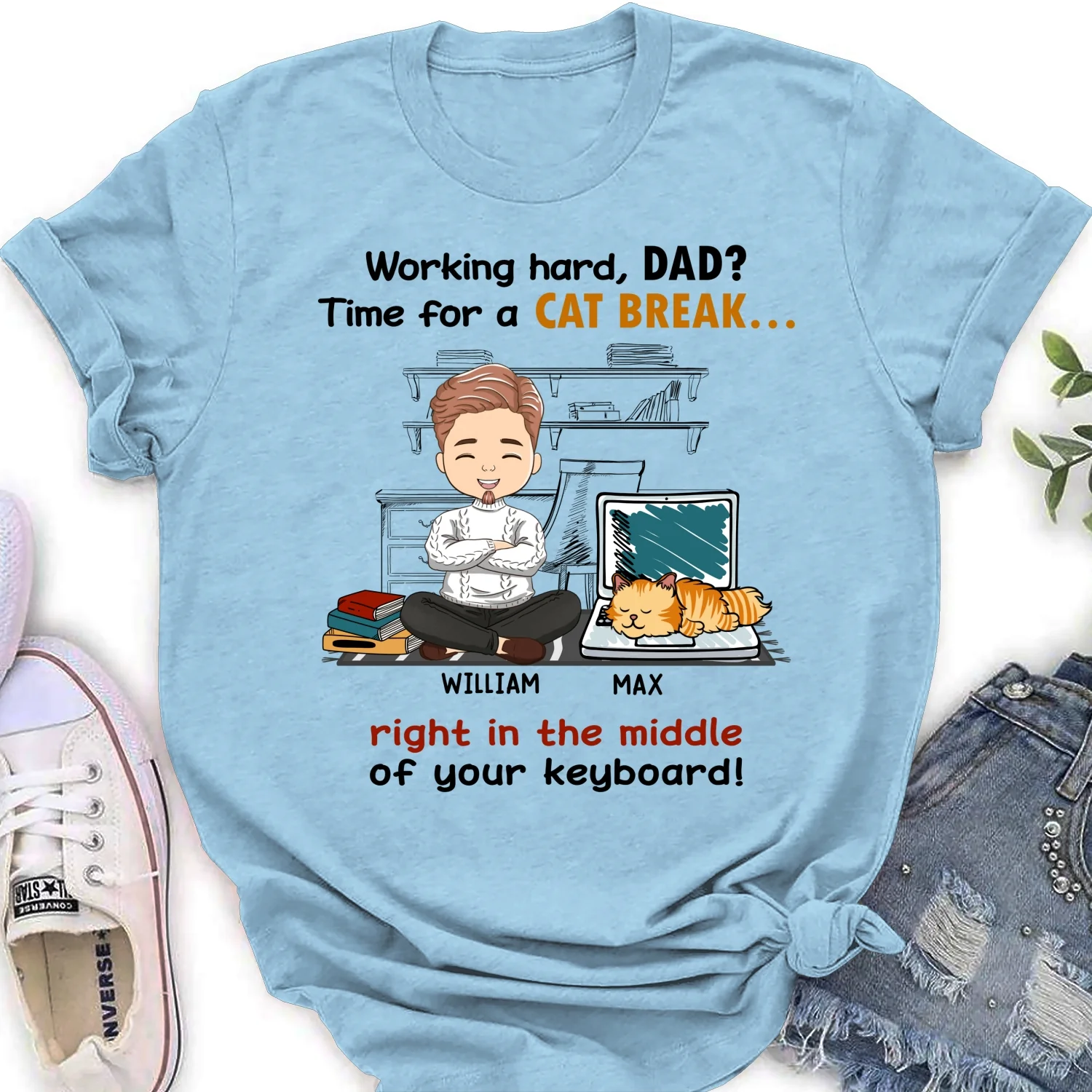 Time For Cat Break - Personalized Custom Women T-shirt - Image 8