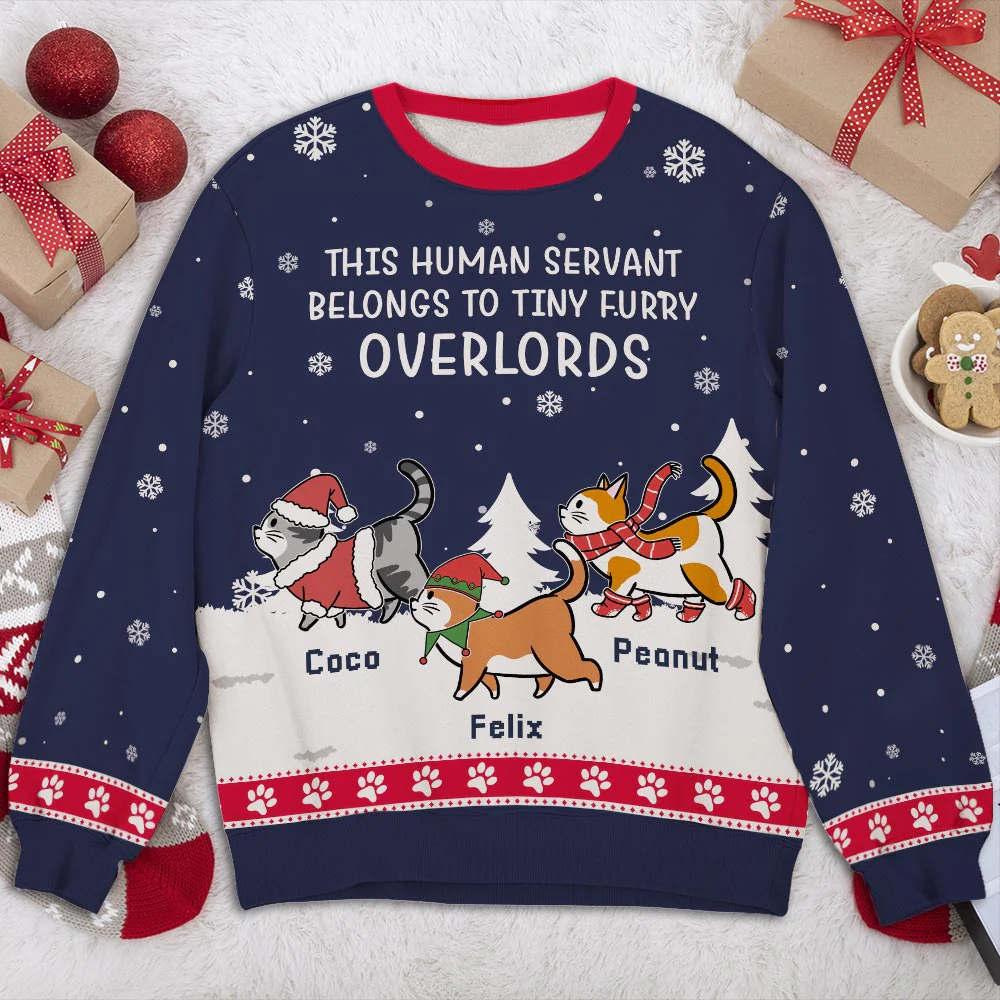 Tiny Furry Overlords - Personalized Custom All-Over-Print Sweatshirt - Image 3