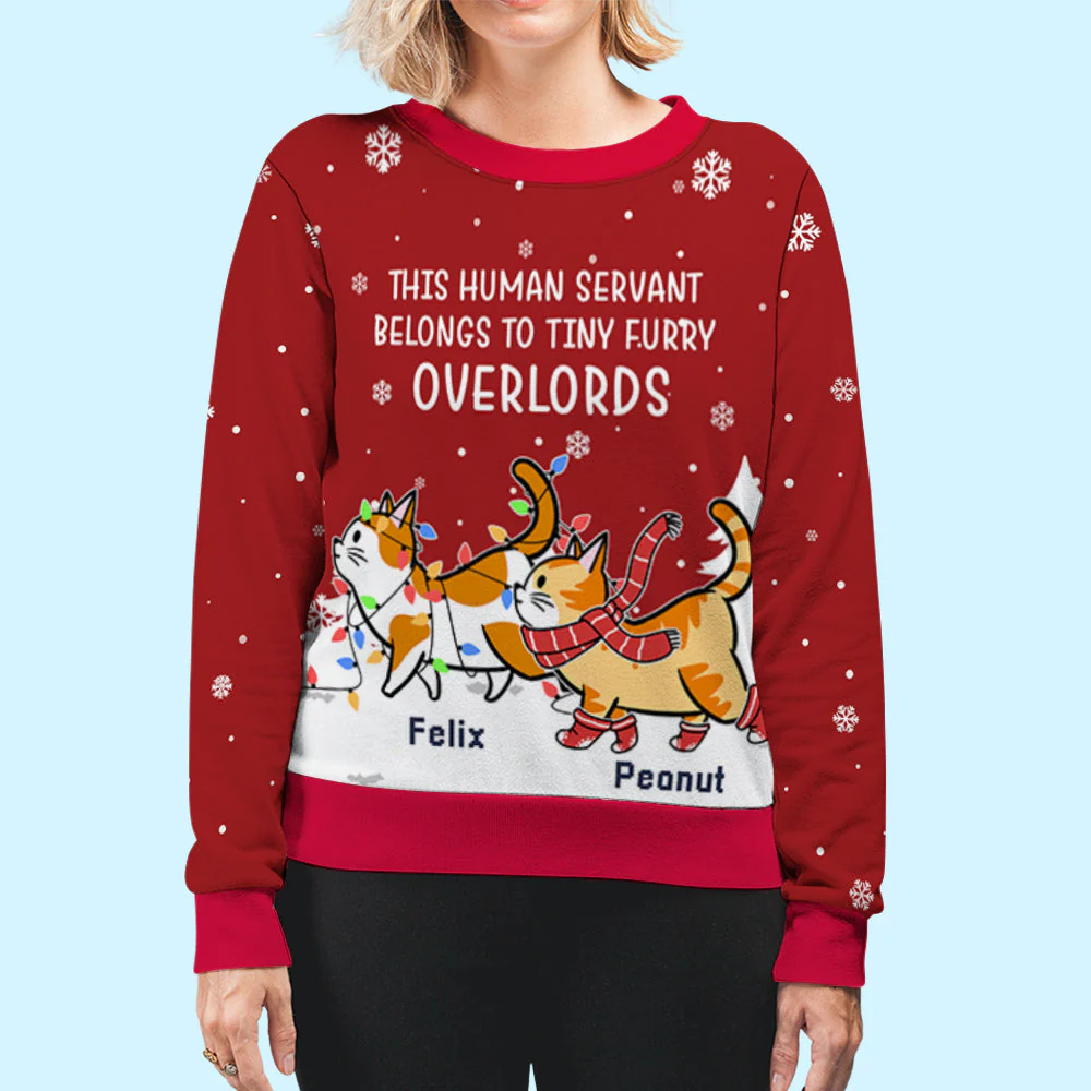Tiny Furry Overlords - Personalized Custom All-Over-Print Sweatshirt - Image 5