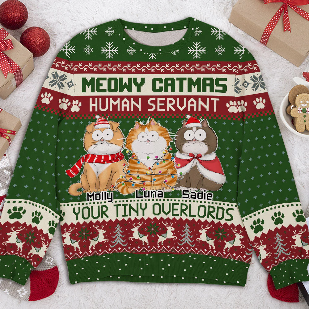 Tiny Meowy - Personalized Custom All-Over-Print Sweatshirt - Image 3