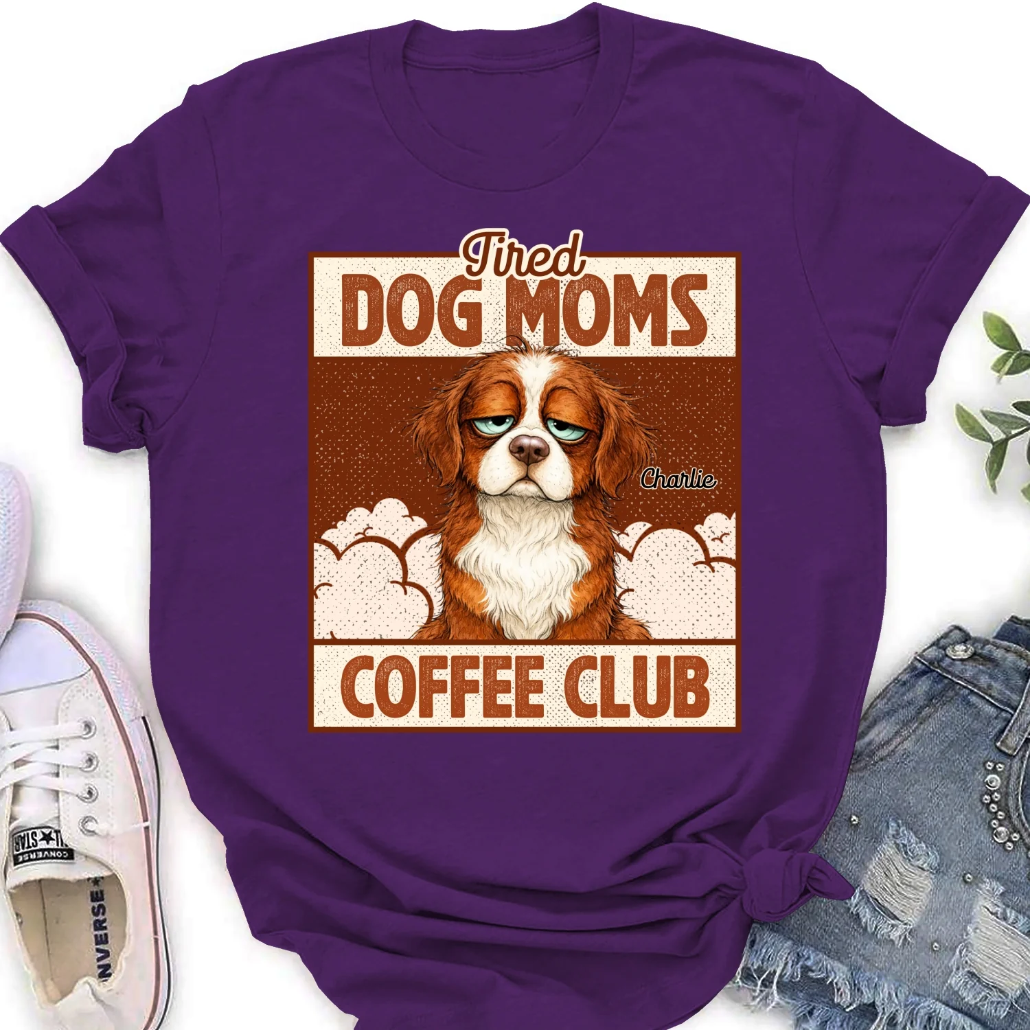 Tired Dog Parents Coffee Club - Personalized Custom Women's T-Shirt - Image 9