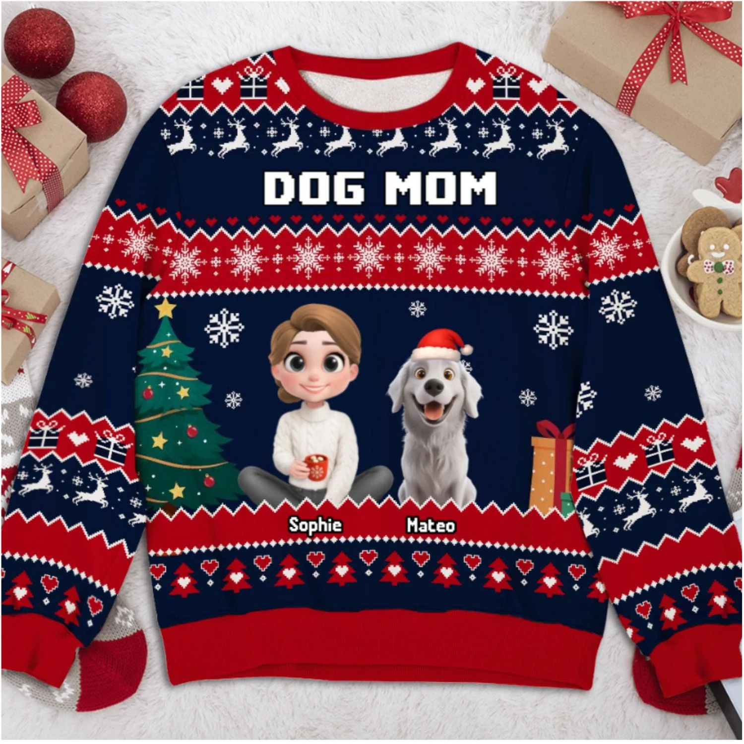 Tis The Season - Personalized Custom All-Over-Print Sweatshirt - Image 7