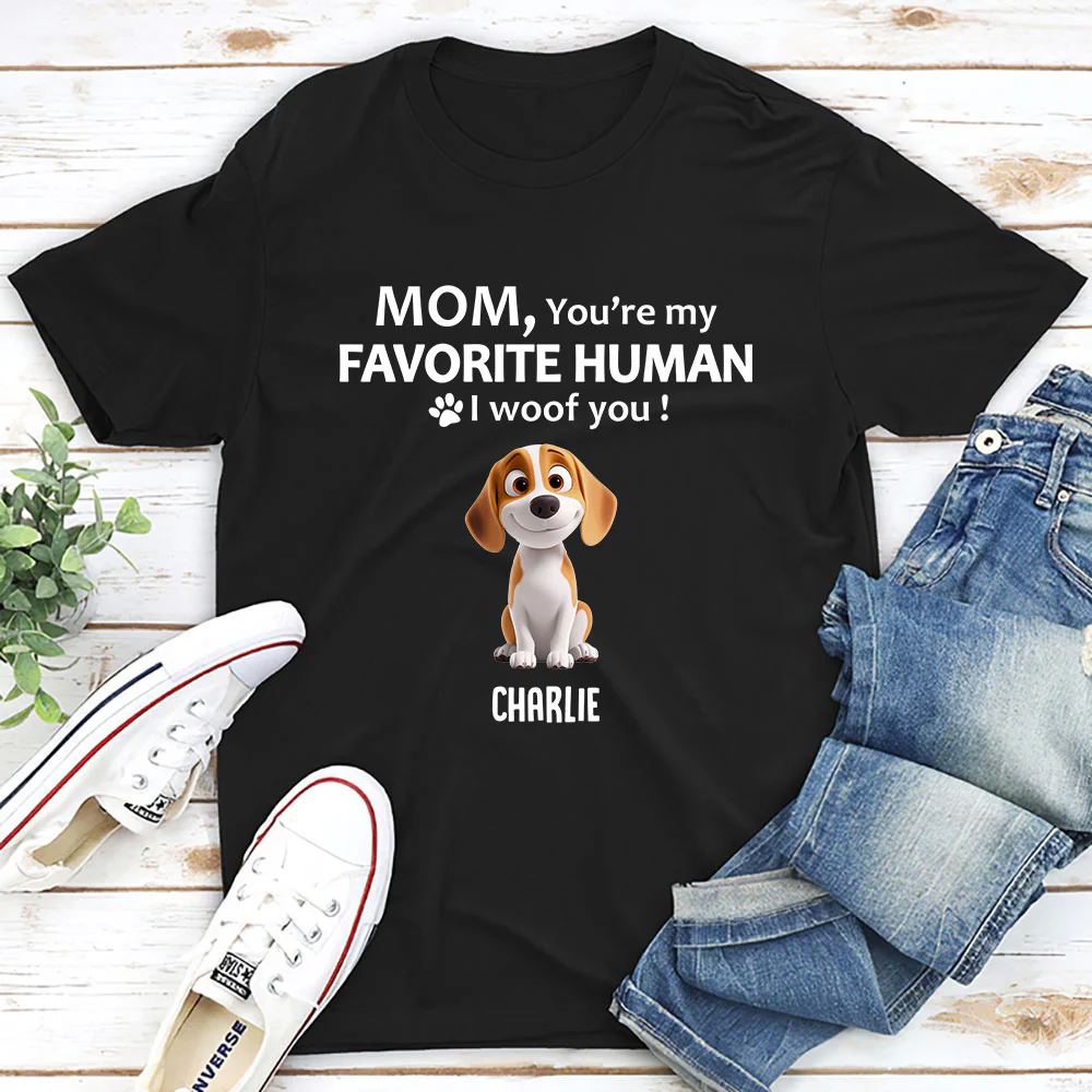 To My Favorite Human Cartoon - Personalized Custom Unisex T-Shirt - Image 2