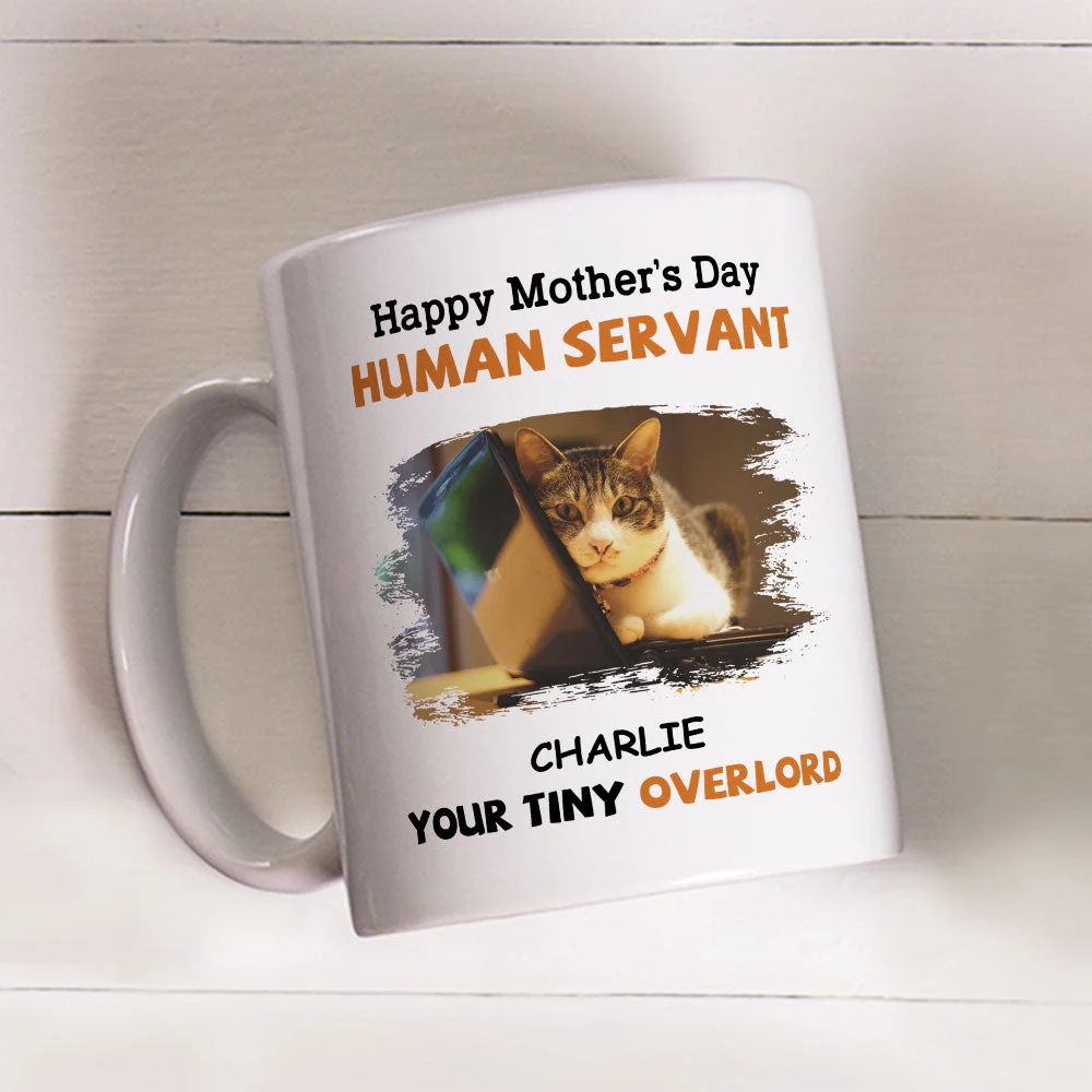 To My Human Servant Mom - Personalized Custom Coffee Mug - Image 3