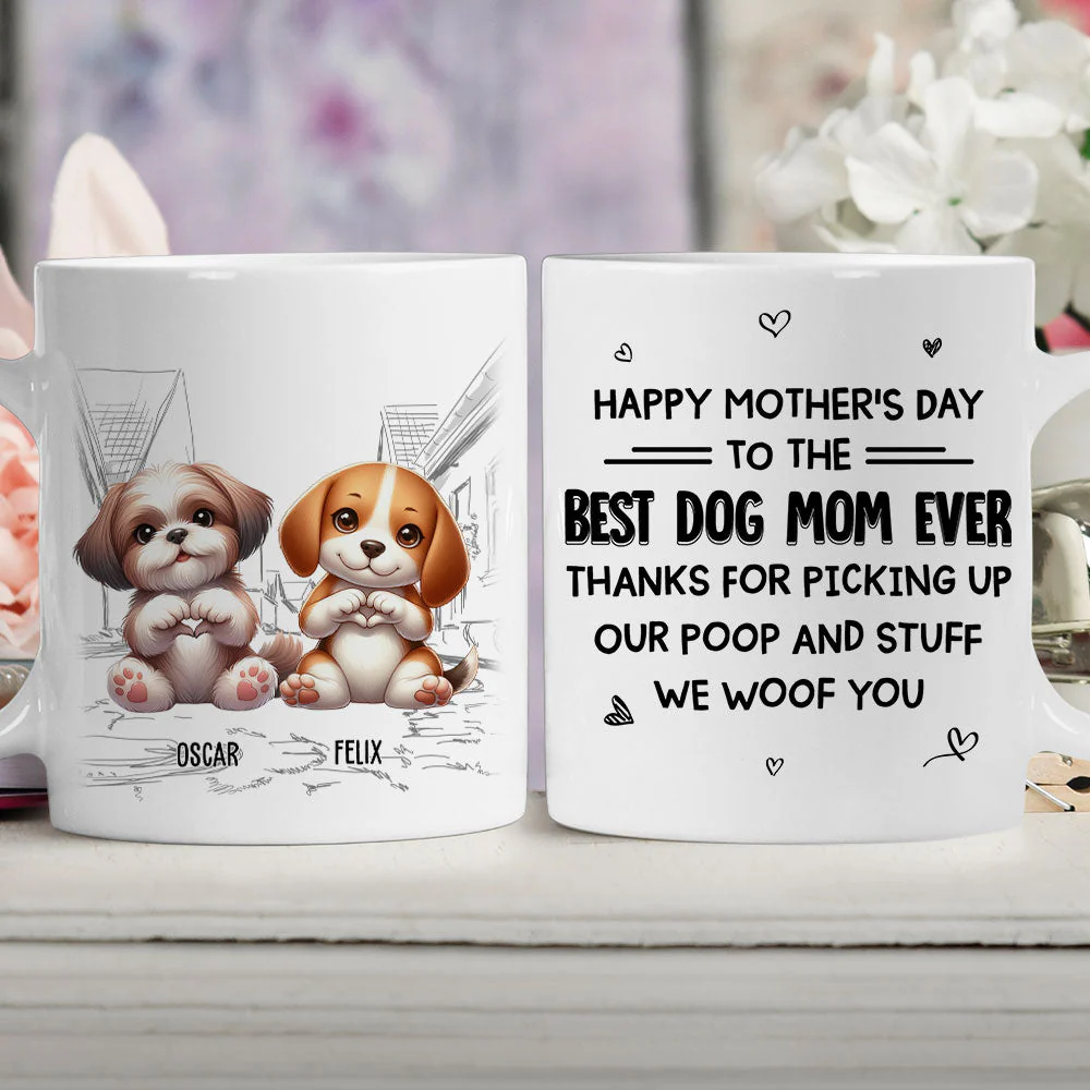 To The Best Dog Mom Ever - Personalized Custom Coffee Mug - Image 2