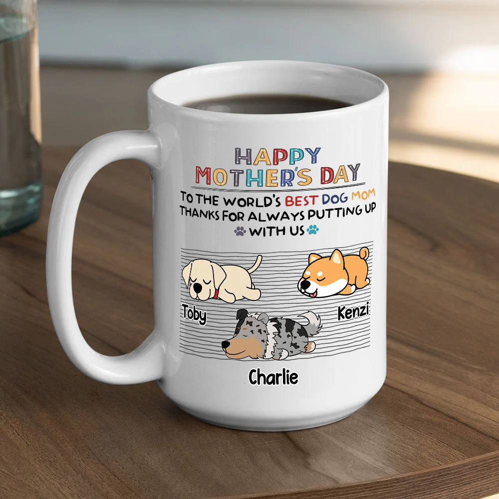 To The Best Dog Mom - Personalized Custom Coffee Mug - Image 5