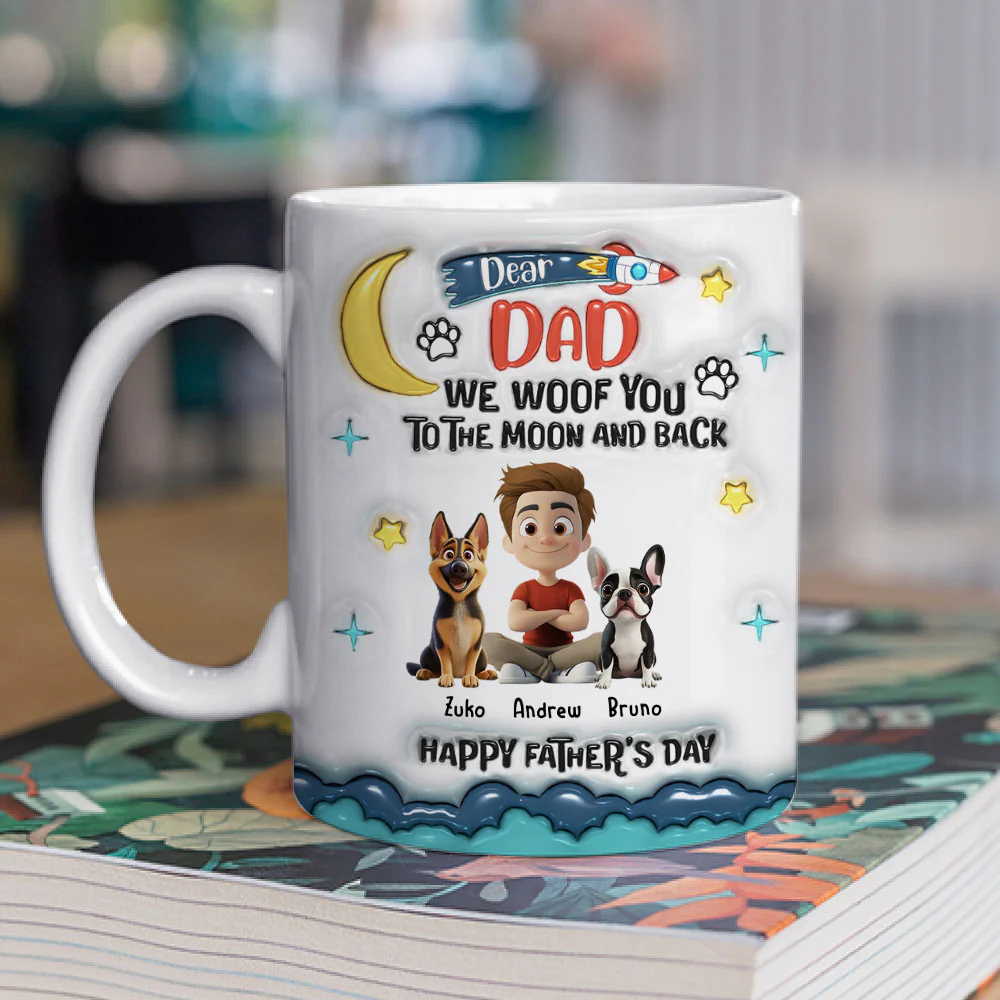 To The Moon And Back - Personalized Custom 3D Inflated Effect Mug - Image 2