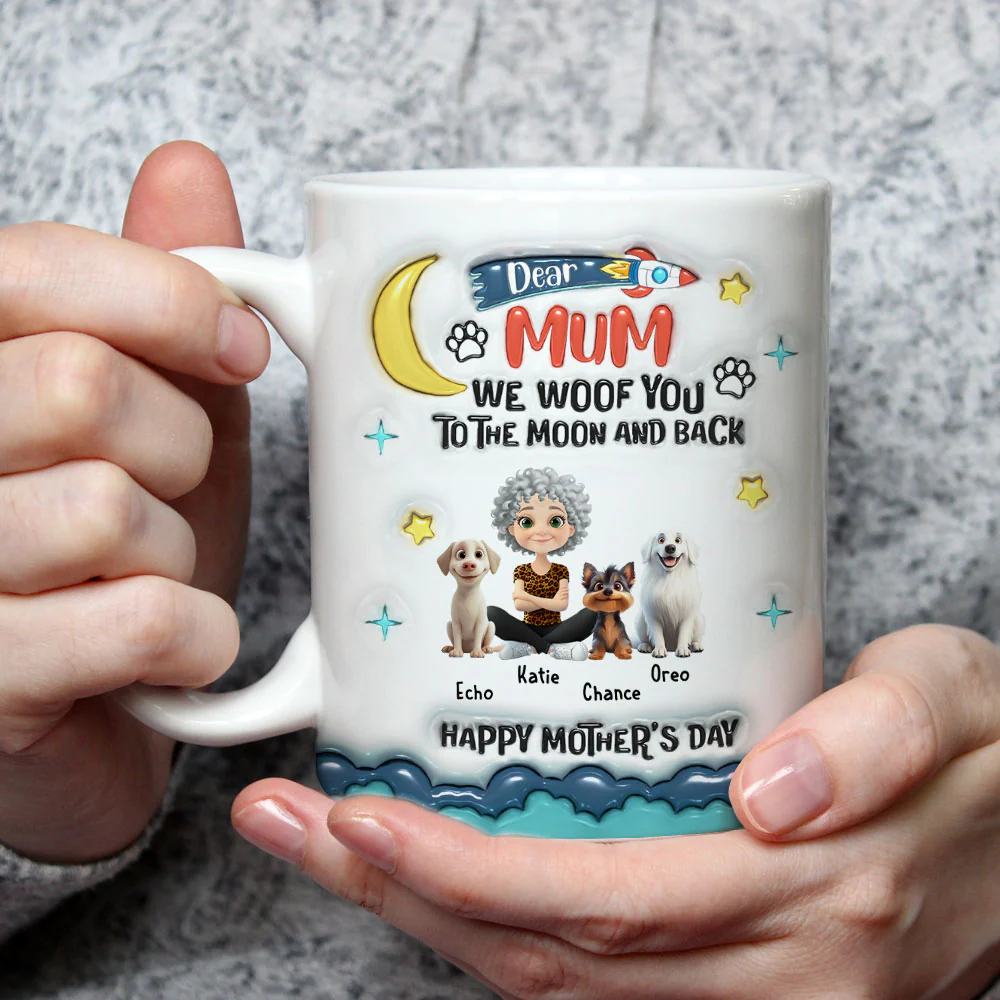 To The Moon And Back - Personalized Custom 3D Inflated Effect Mug - Image 3