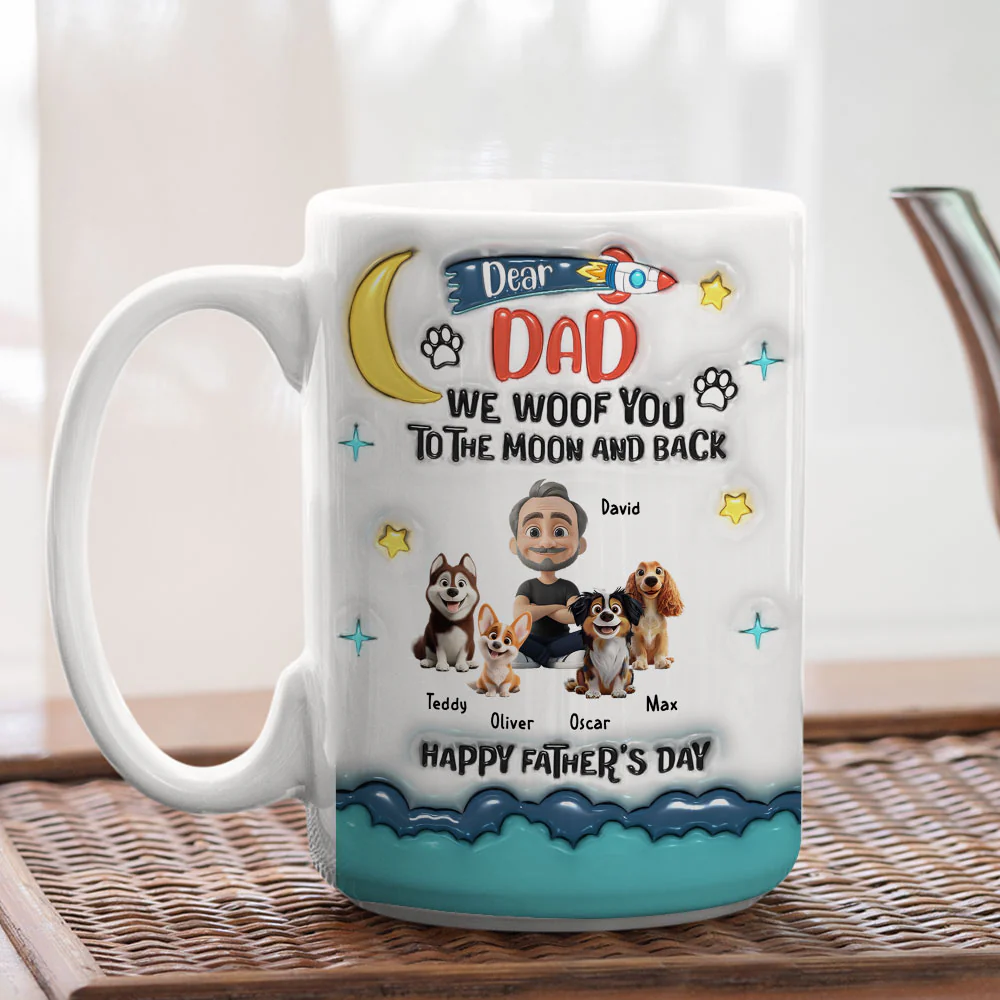 To The Moon And Back - Personalized Custom 3D Inflated Effect Mug - Image 9