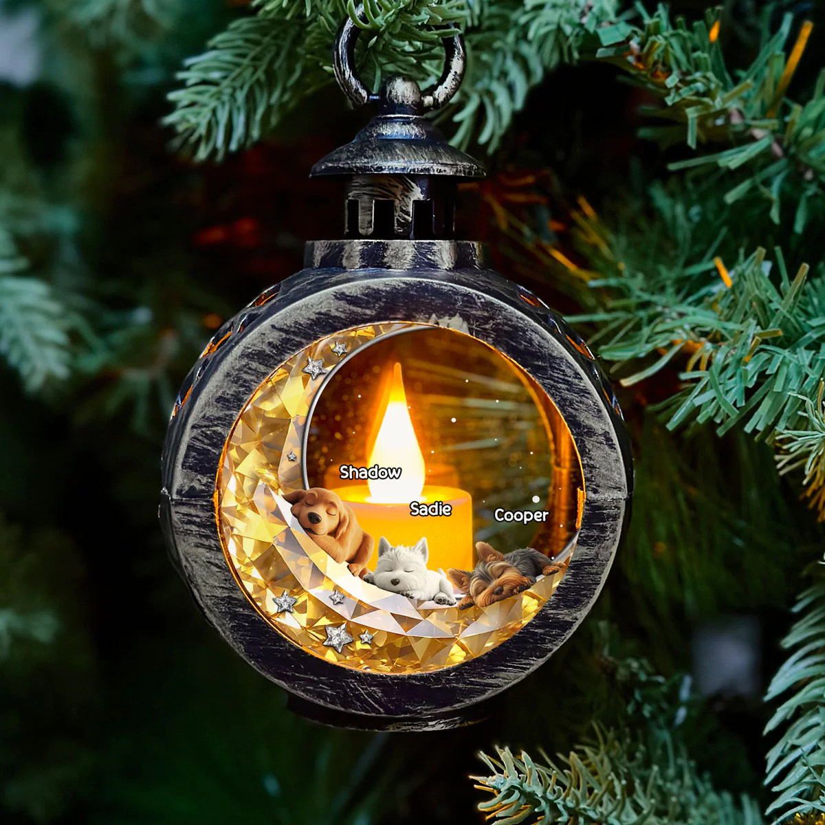 To The Moon And Back - Personalized Custom 3D Effect Christmas Lantern - Image 2