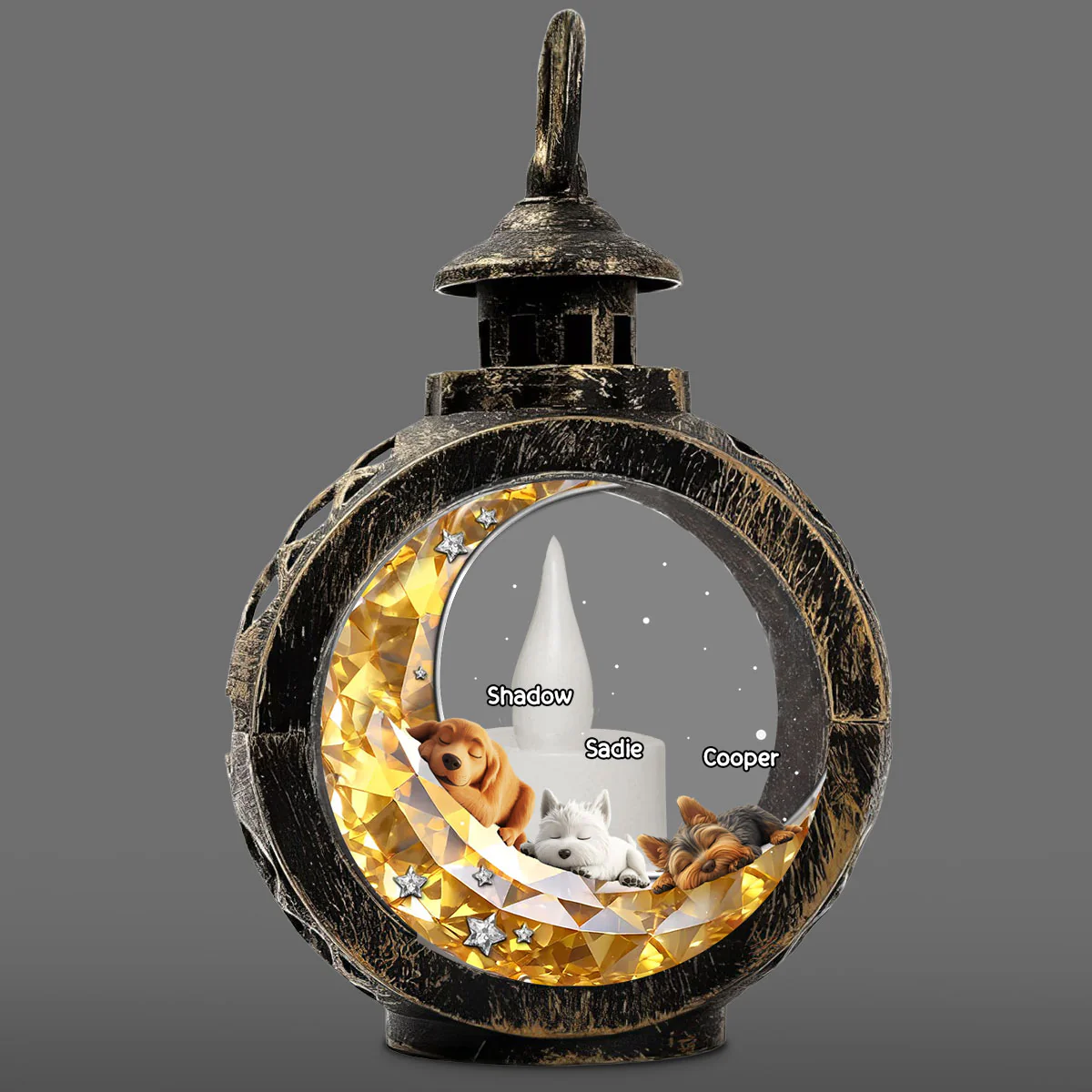 To The Moon And Back - Personalized Custom 3D Effect Christmas Lantern - Image 6