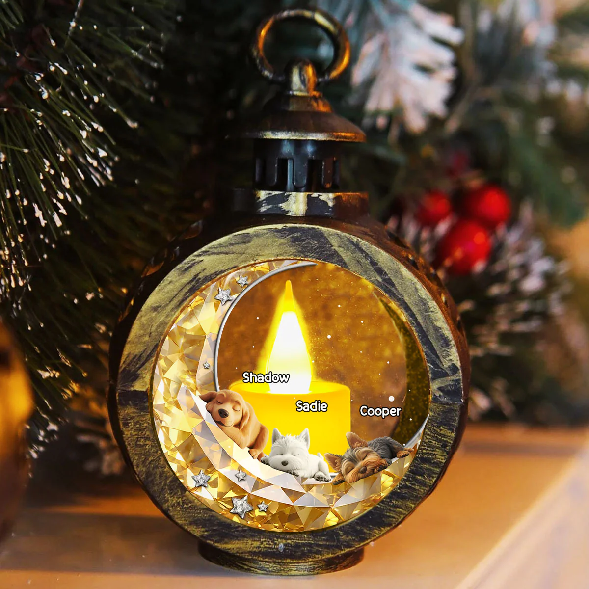 To The Moon And Back - Personalized Custom 3D Effect Christmas Lantern - Image 7