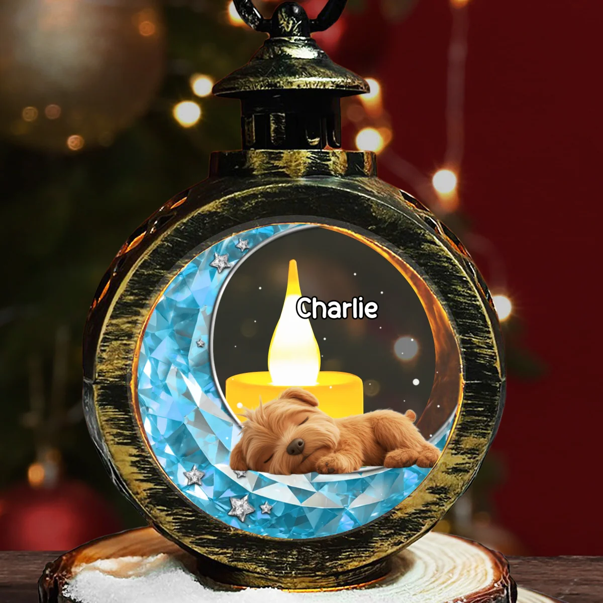 To The Moon And Back - Personalized Custom 3D Effect Christmas Lantern - Image 9