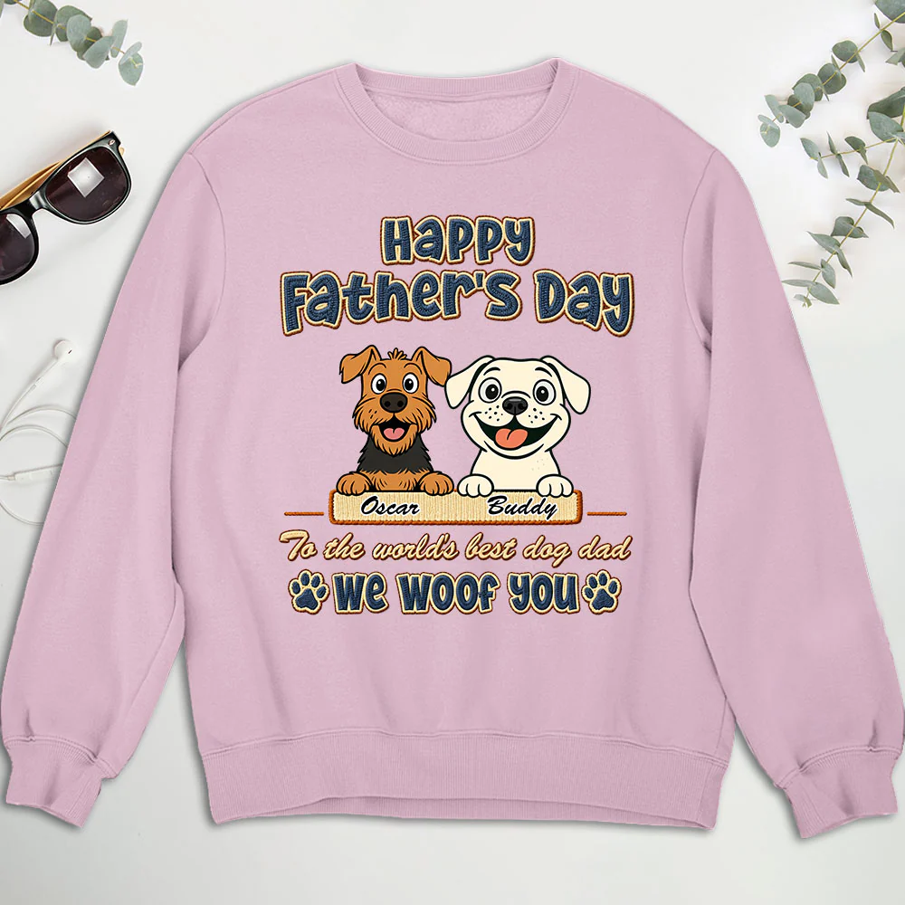 To The World Is Best Dog Dad - Personalized Custom Shirt - Image 6