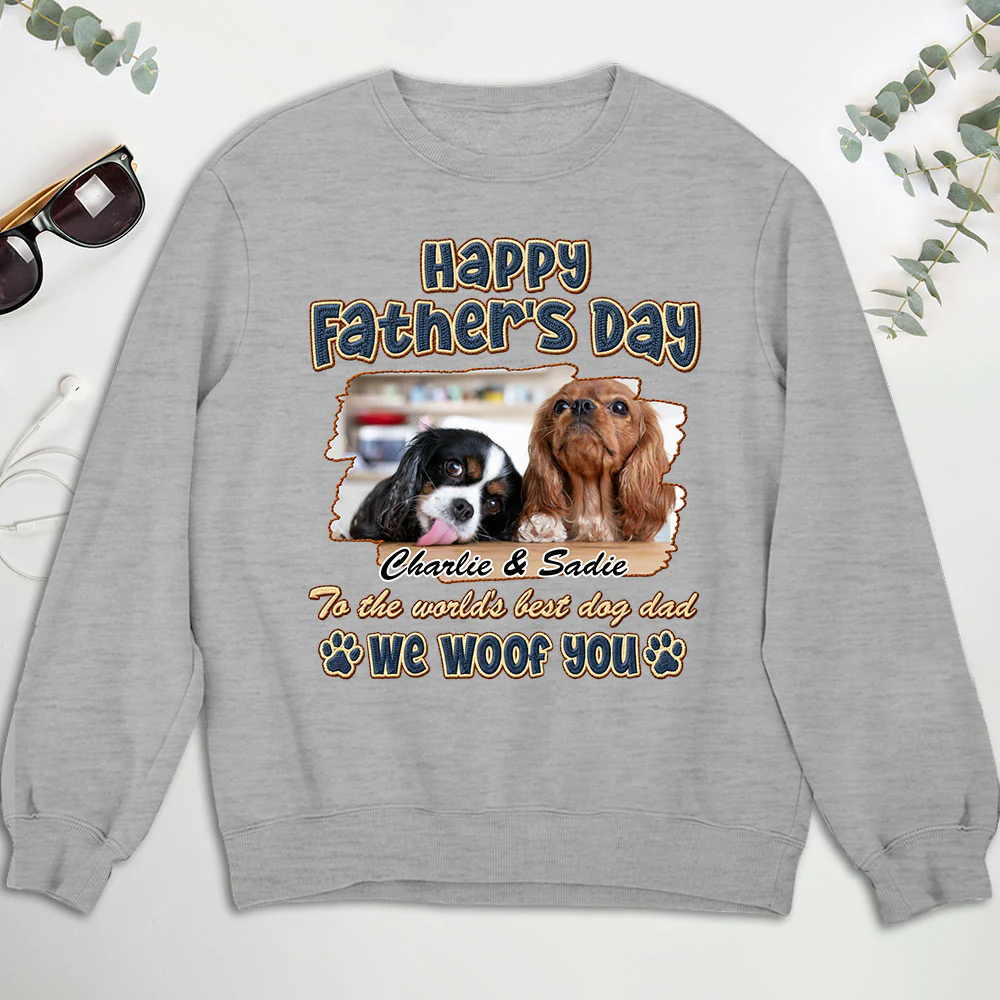 To The World Is Best Dog Dad Photo - Personalized Custom Shirt - Image 5