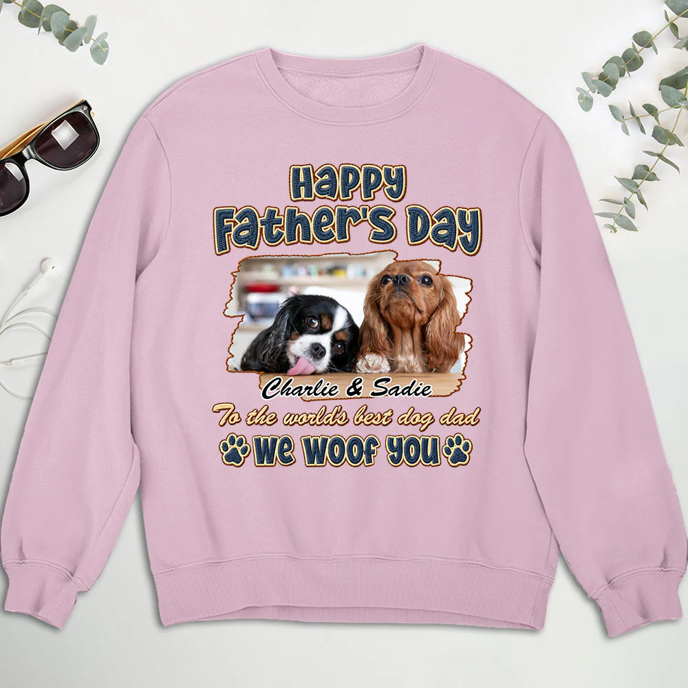 To The World Is Best Dog Dad Photo - Personalized Custom Shirt - Image 6