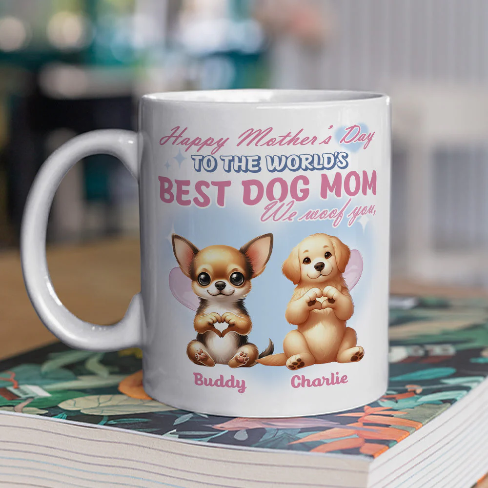 To The World Best Dog Mom - Personalized Custom Coffee Mug - Image 2