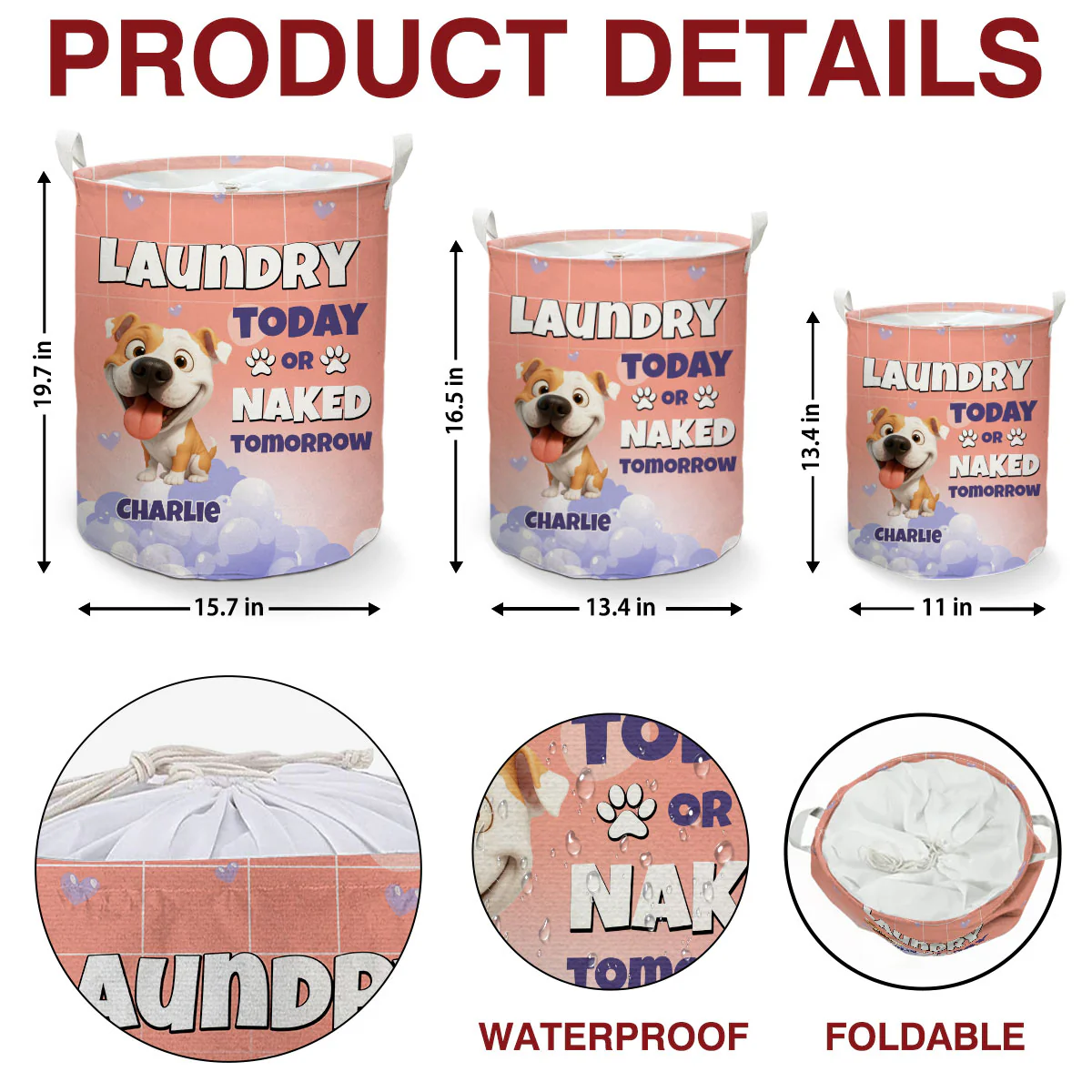 Today Or Not - Personalized Custom Laundry Basket - Image 4