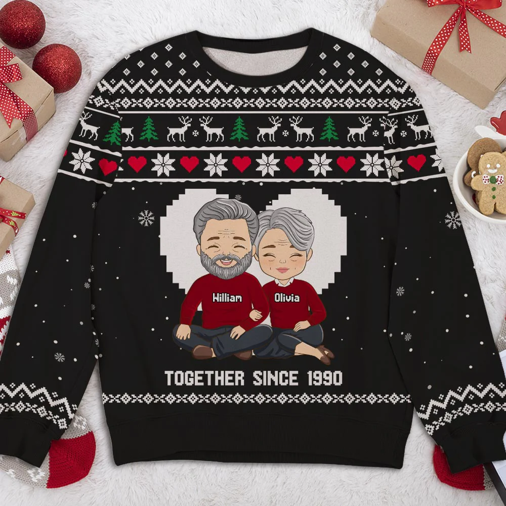 Couple Together - Personalized Custom All-Over-Print Sweatshirt - Image 2
