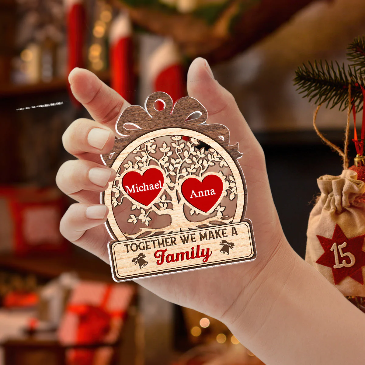 Together We Make - Personalized Custom Acrylic Ornament - Image 4