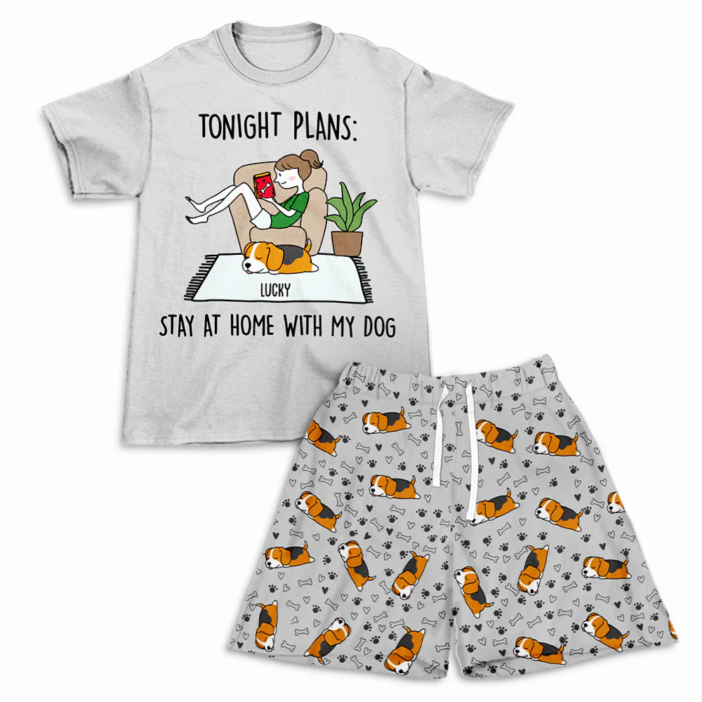 Tonight Plans - Personalized Custom Short Pajama Set - Image 4
