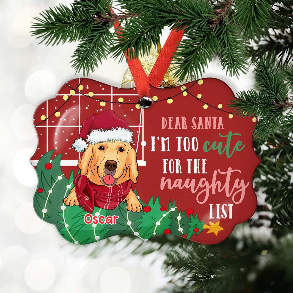 Too Cute For The Naughty List - Personalized Custom Aluminum Ornament