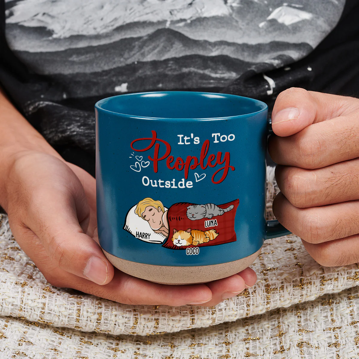 Too Peopley - Personalized Custom Pottery Mug - Image 3