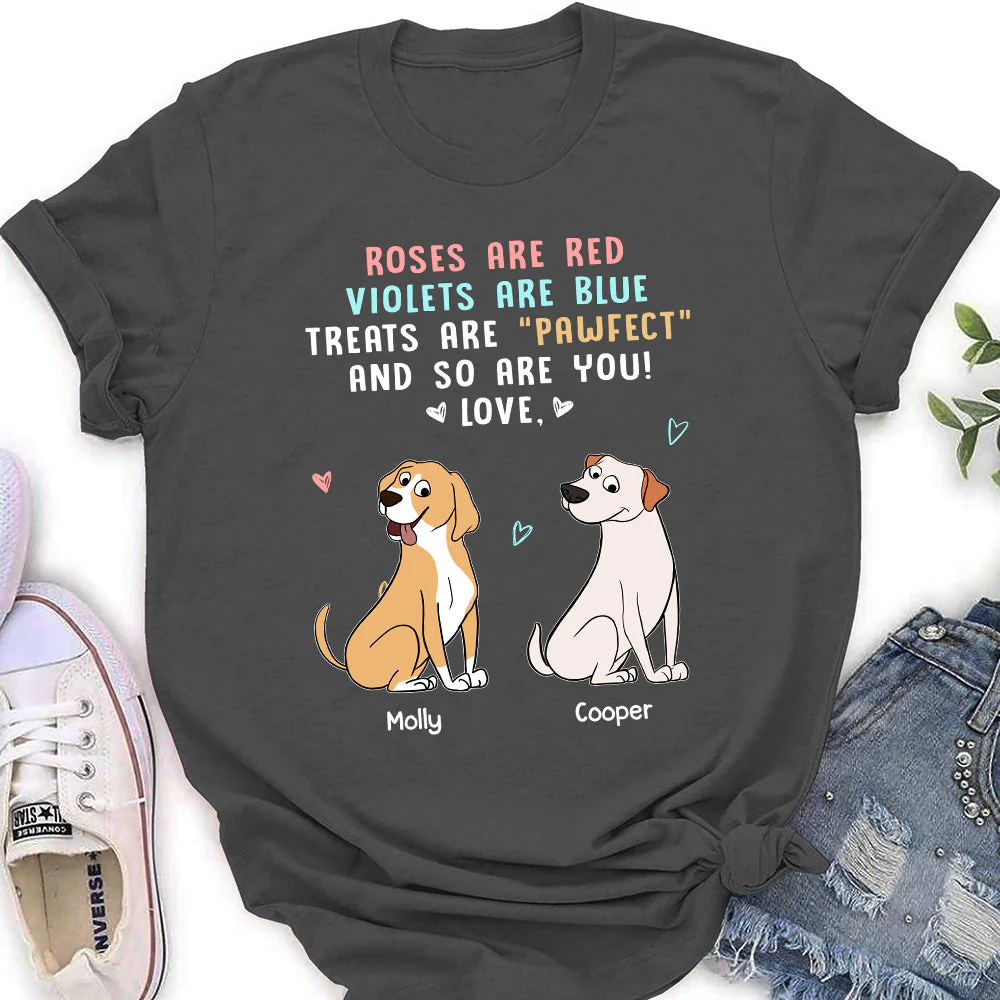 Treats Are Pawfect - Personalized Custom Women's T-shirt - Image 3