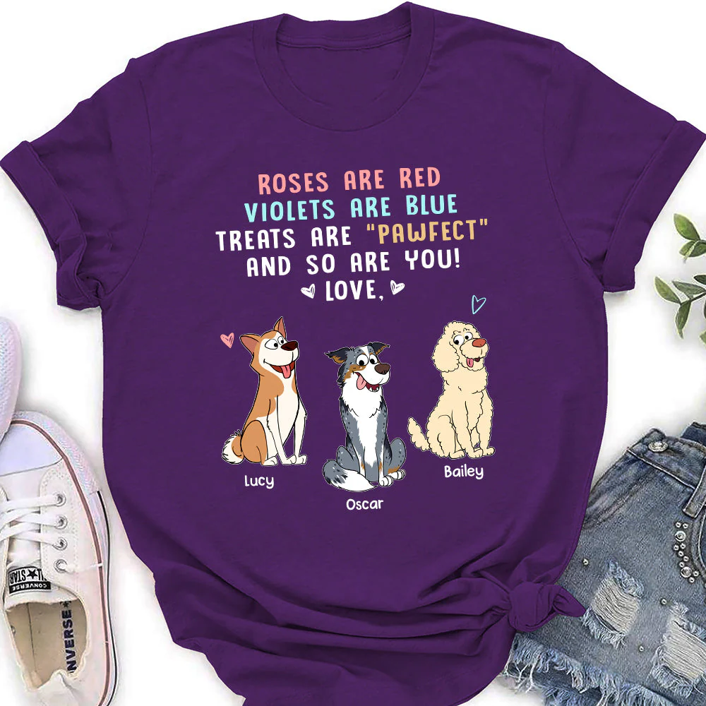 Treats Are Pawfect - Personalized Custom Women's T-shirt - Image 5