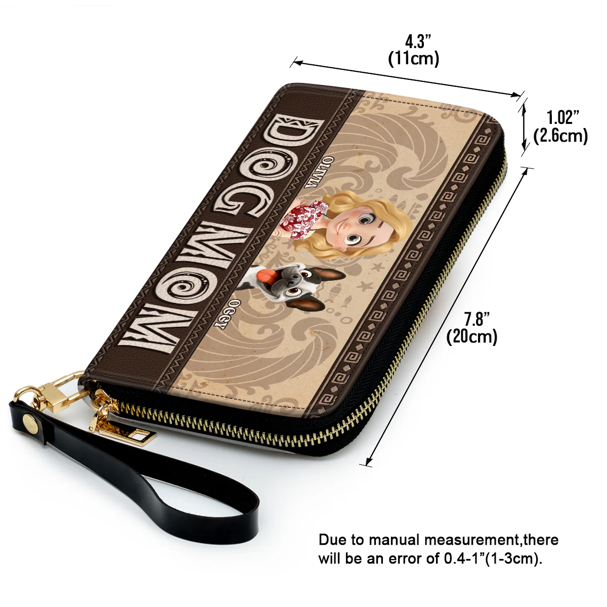 Tropical Dog Mom - Personalized Custom Leather Wallet - Image 3