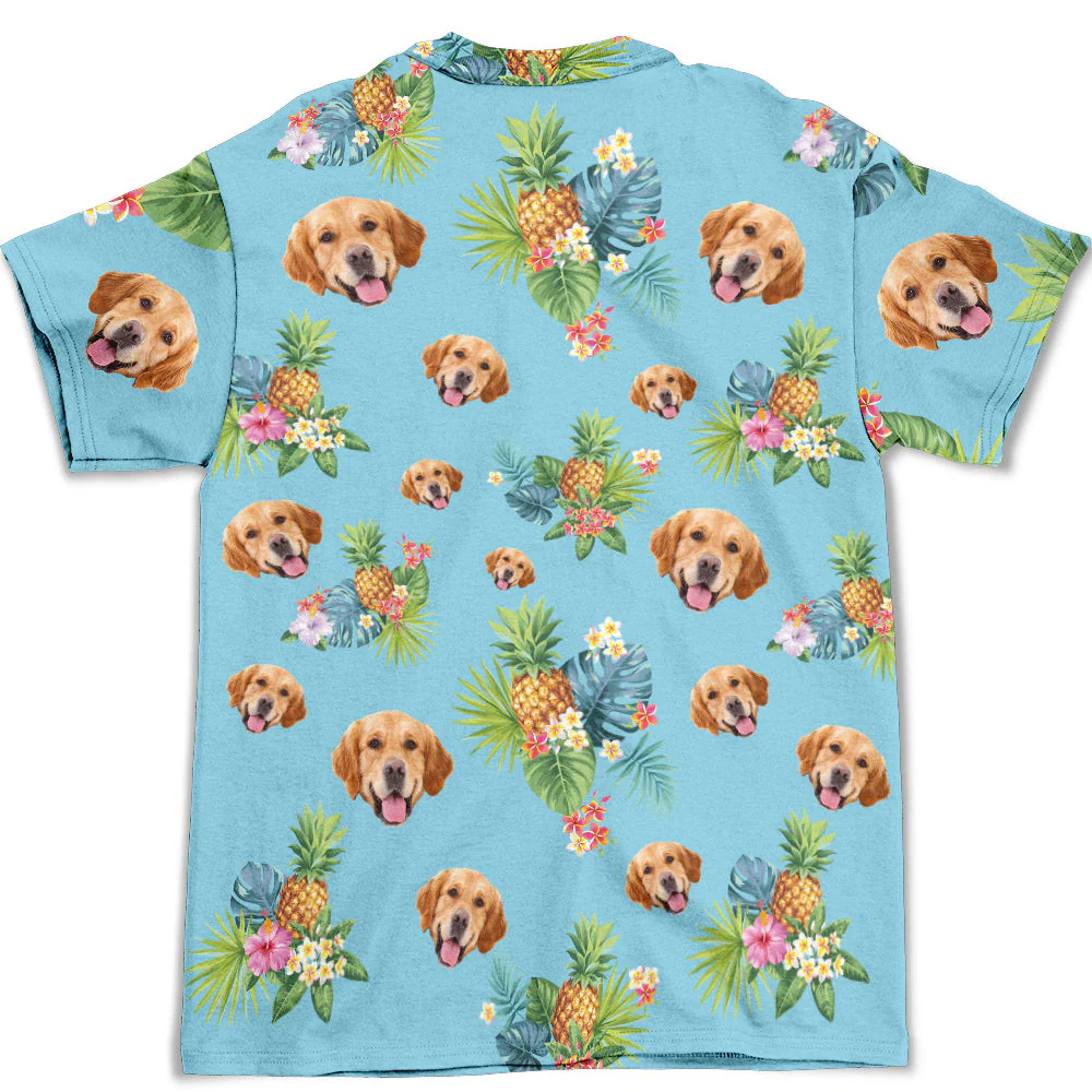 Blue Dog Pattern - Personalized Custom All-over-print T-shirt - Image 3