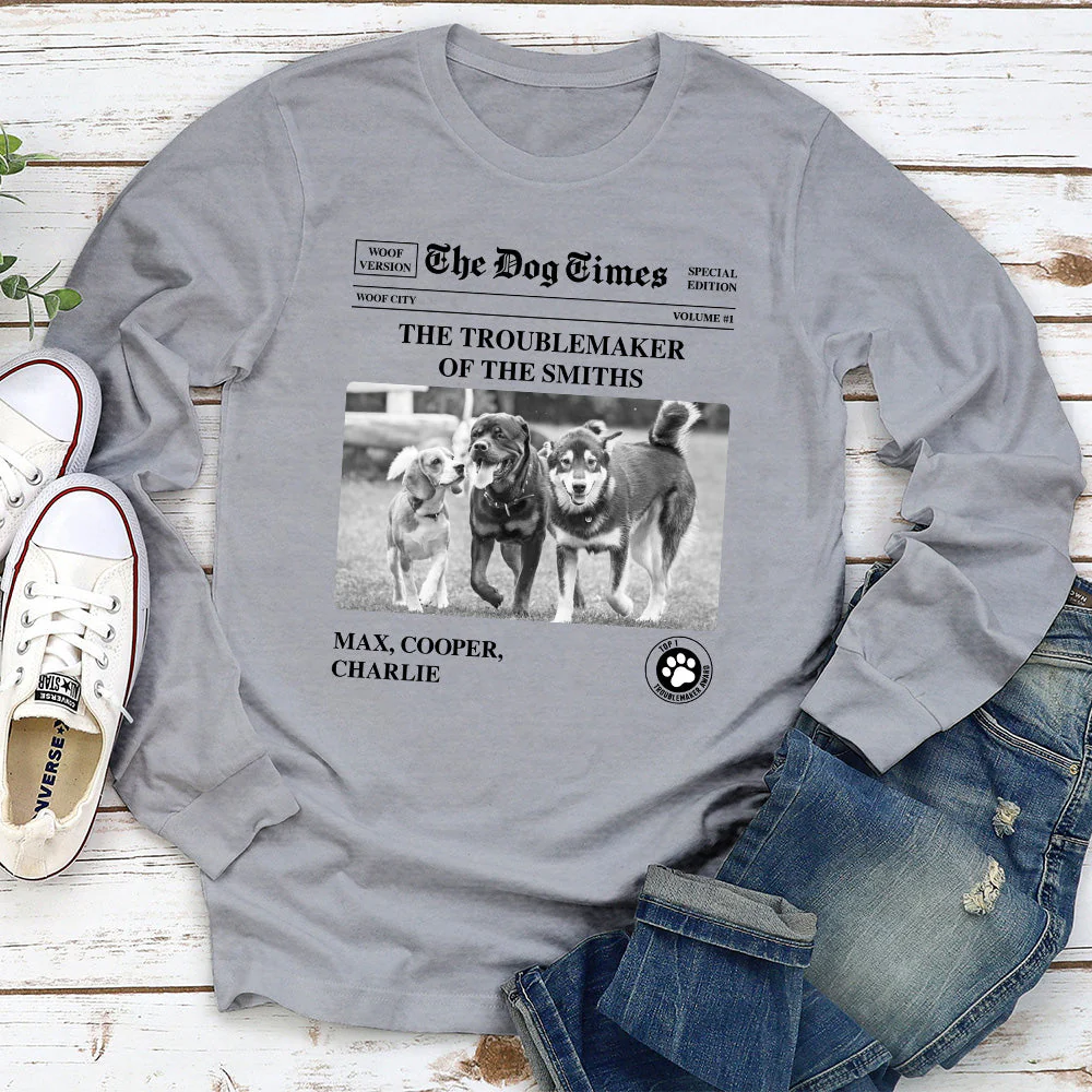 Troublemaker - Personalized Custom Long Sleeve T-shirt - Image 2