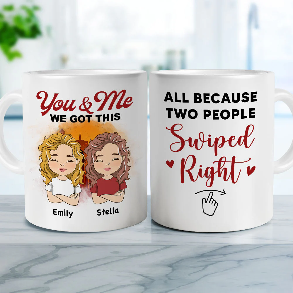 Two People Swiped Right - Personalized Custom Coffee Mug - Image 2