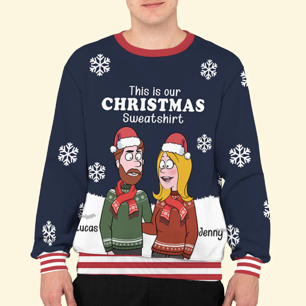 Ugly Christmas Sweatshirt - Personalized Custom All-Over-Print Sweatshirt - Image 3