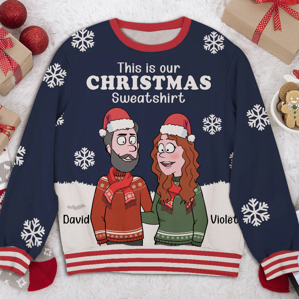 Ugly Christmas Sweatshirt - Personalized Custom All-Over-Print Sweatshirt - Image 6