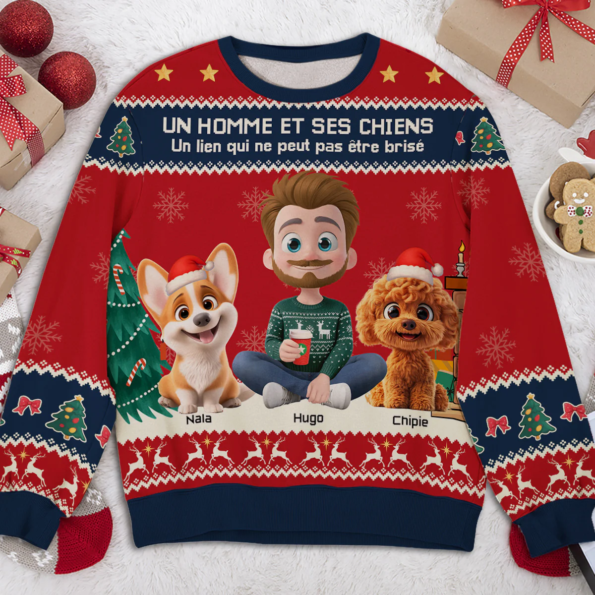 Un Homme Et Son Chien - Sweat-Shirt Personnalisé Imprimé Intégralement - Image 2