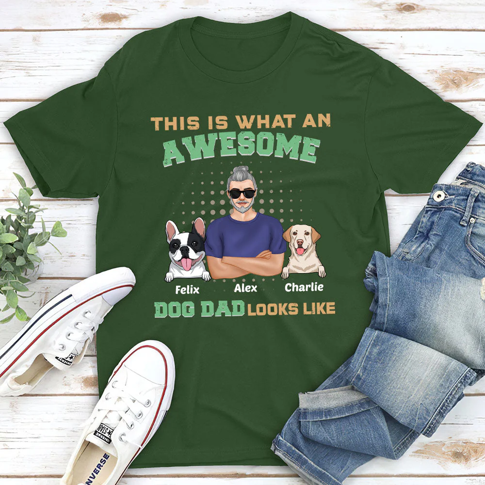 Unbeatable Cool Dog Dad - Personalized Custom Premium T-shirt - Image 3