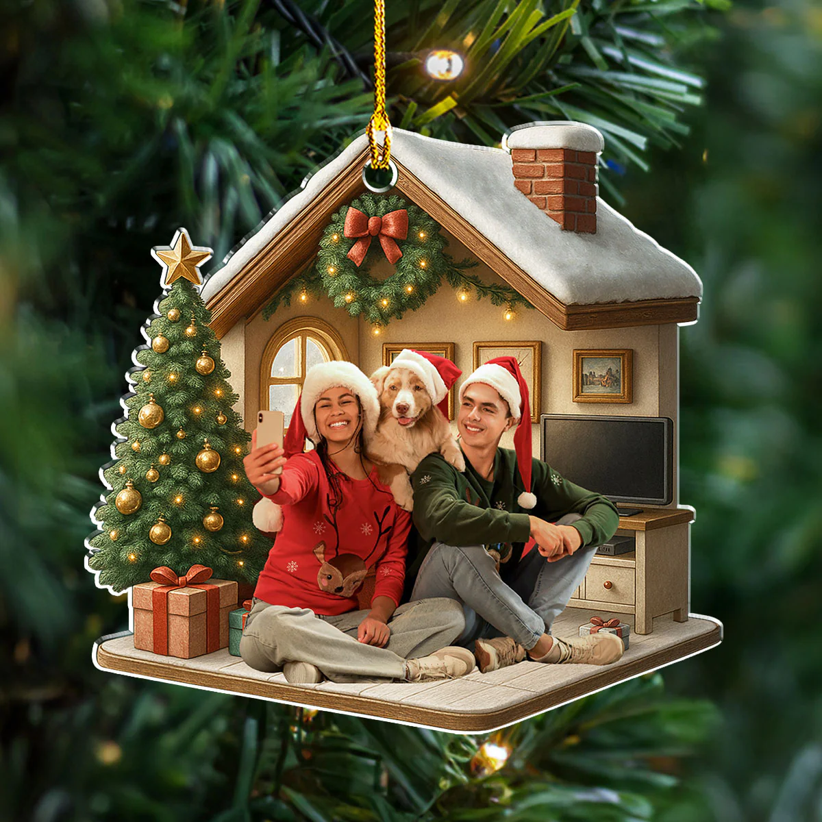 Under One Roof Photo - Personalized Custom 3D Effect Acrylic Ornament - Image 3