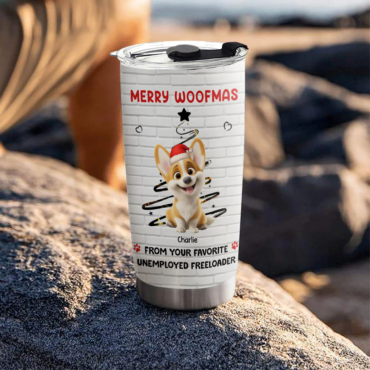 Unemployed Freeloader Christmas - Personalized Custom Tumbler - Image 3