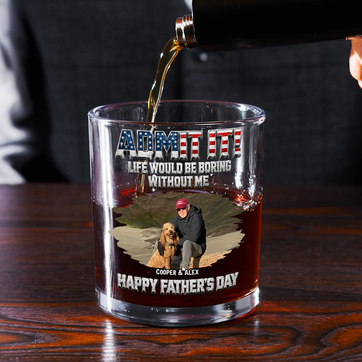 Unforgettable Dog Photo - Personalized Custom Whiskey Glass - Image 2