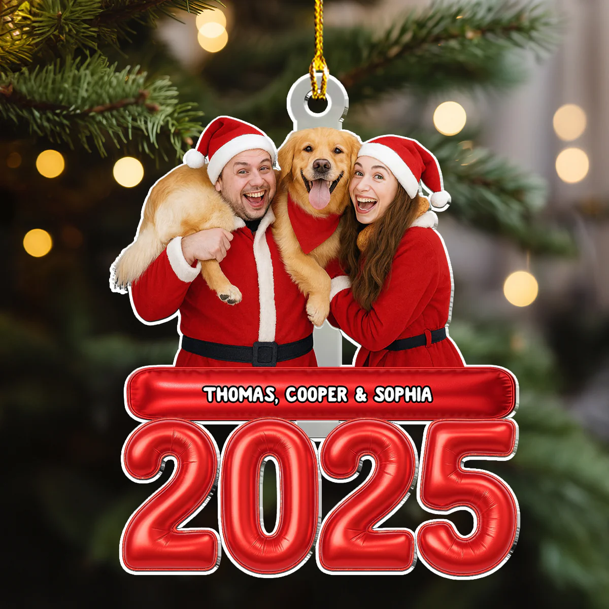 Us And Our Children Photo - Personalized Custom Acrylic Ornament - Image 3